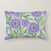 Lavendel, groen en wit Modern Block Print Design Accent Kussen (Voorkant)