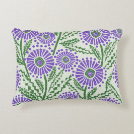 Lavendel, groen en wit Modern Block Print Design Accent Kussen