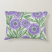 Lavendel, groen en wit Modern Block Print Design Accent Kussen (Achterkant)