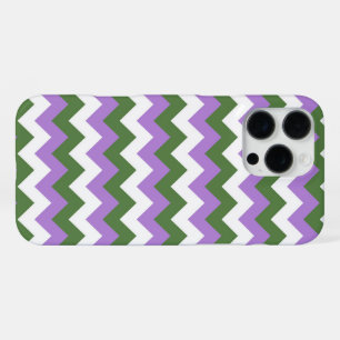 Lavendel, Groen en Witte Chevron Zigzag iPhone 16 Pro Max Hoesje