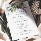 Lavendel groen Modern Paarse bruiloft uitnodiging