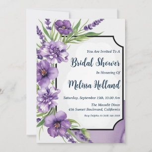 Lavendel groen paarse bloemen vrijgezellenfeest kaart