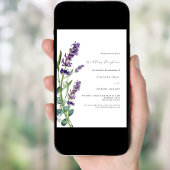 Lavendel groen paarse bruiloft receptie kaart