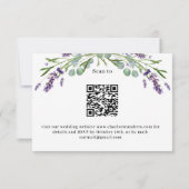 Lavendel groen QR code bruiloft reactie RSVP (Achterkant)