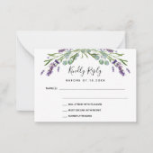 Lavendel groen QR code bruiloft reactie RSVP Notitiekaartje (Voorkant)
