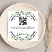 Lavendel groen QR code bruiloft RSVP Informatiekaartje
