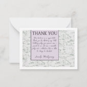 Lavendel & Groen Toiletpapier Dank u kaart Notitiekaartje (Voorkant)