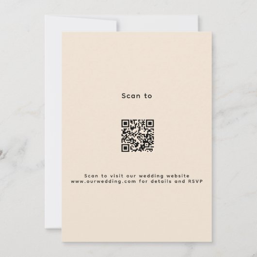 Lavendel groen violet beige QR RSVP bruiloft Kaart (Achterkant)