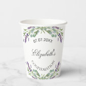 Lavendel groen violette bloemen Bevestiging Papieren Bekers (Achterkant)