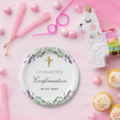 Lavendel groen violette bloemen Bevestiging Papieren Bordje (Feest)