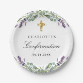 Lavendel groen violette bloemen Bevestiging Papieren Bordje (Voorkant)