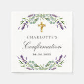 Lavendel groen violette bloemen Bevestiging Servet (Voorkant)