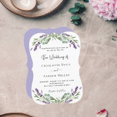 Lavendel groen violette bloemen bruiloft kaart