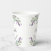 Lavendel groen violette bloemen Eerste Communie Papieren Bekers (Rechts)