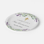 Lavendel groen violette bloemen Eerste Communie Papieren Bordje (Gekanteld)