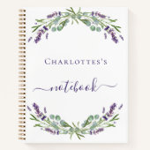 Lavendel groen violette bloemen notitieboek (Voorkant)