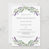 Lavendel groen violette bruiloft receptie kaart (Voorkant)