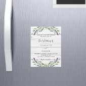Lavendel groen wit hout luxe bruiloft magnetische uitnodiging