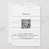 Lavendel groen wit hout QR code bruiloft Kaart (Achterkant)