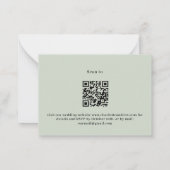 Lavendel groene bruiloft menu QR reactie RSVP (Achterkant)