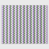 Lavendel, groene en witte Chevron Zigzag Cadeaupapier (Vlak)