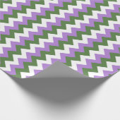 Lavendel, groene en witte Chevron Zigzag Cadeaupapier (Hoek)