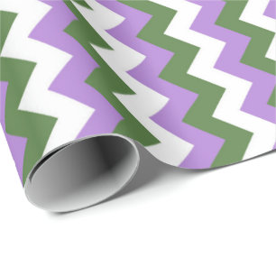 Lavendel, groene en witte Chevron Zigzag Cadeaupapier