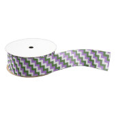 Lavendel, groene en witte Chevron Zigzag Grosgrain Lint (Spoel)