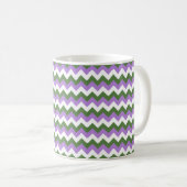 Lavendel, groene en witte Chevron Zigzag Koffiemok (Voorkant rechts)