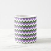 Lavendel, groene en witte Chevron Zigzag Koffiemok (Center)