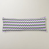 Lavendel, groene en witte Chevron Zigzag Lichaamskussen (Achterkant)