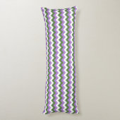 Lavendel, groene en witte Chevron Zigzag Lichaamskussen (Achterkant (Verticaal))