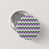 Lavendel, groene en witte Chevron Zigzag Ronde Button 3,2 Cm (Voorkant /achterkant)