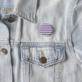 Lavendel, groene en witte Chevron Zigzag Ronde Button 3,2 Cm (In situ)