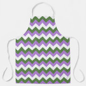 Lavendel, groene en witte Chevron Zigzag Schort (Voorkant)