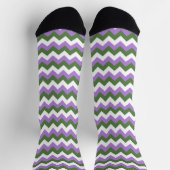 Lavendel, groene en witte Chevron Zigzag Sokken (Top)