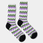 Lavendel, groene en witte Chevron Zigzag Sokken (Rechts)