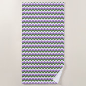 Lavendel, groene en witte Chevron Zigzag Strandlaken (Voorkant)