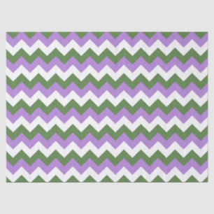 Lavendel, groene en witte Chevron Zigzag Tissuepapier
