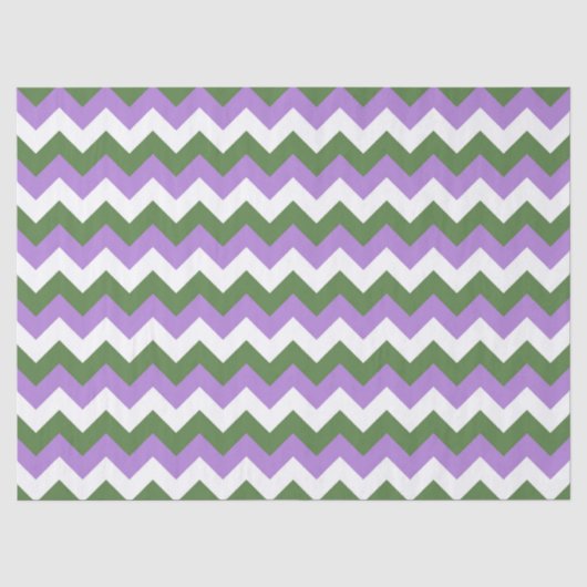 Lavendel, groene en witte Chevron Zigzag Tissuepapier (Voorkant)