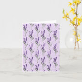 Lavendel Groeten Kaart Paarse Patroon (Gele Bloem)