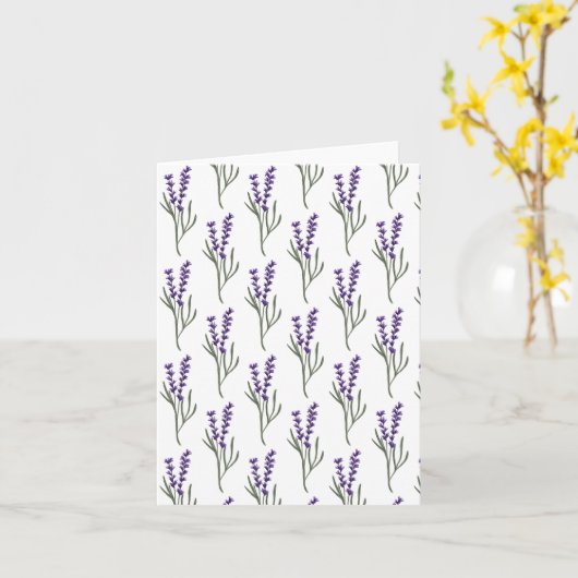 Lavendel Groeten Kaart Wit Patroon (Gele Bloem)