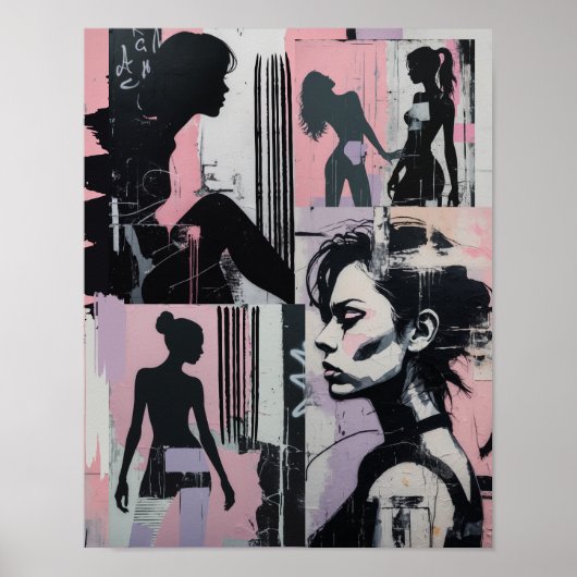 Lavendel Grunge jaren 90 Pastel Vrouwen Lesbische  Poster (Voorkant)