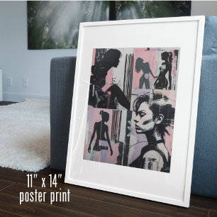 Lavendel Grunge jaren 90 Pastel Vrouwen Lesbische  Poster
