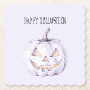 Lavendel Halloween Pompoen Kartonnen Onderzetters