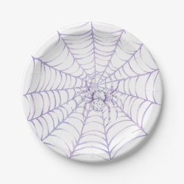 Lavendel Halloween Spin op Web Papieren Bordje