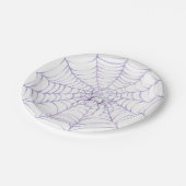 Lavendel Halloween Spin op Web Papieren Bordje (Gekanteld)