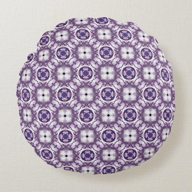 Lavendel Halo  Rond Kussen (Voorkant)