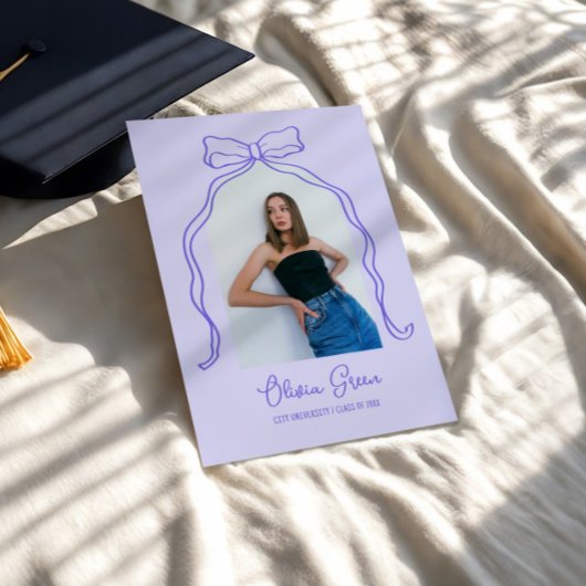 Lavendel Hand getrokken boog foto Afstuderen Kaart