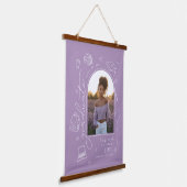 Lavendel Hand getrokken Foto Afstuderen Hangend Wandkleed (Gebogen)